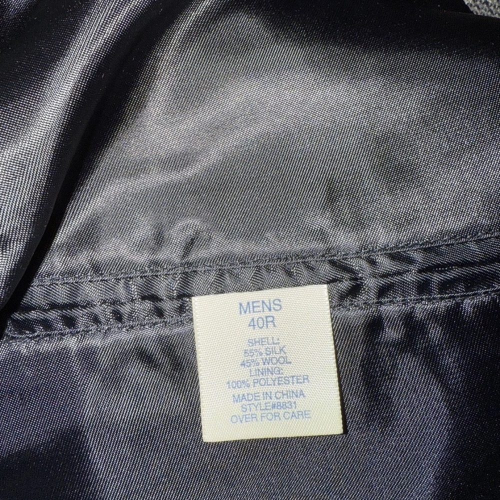 TravelSmith Men's Beige Houndstooth Blazer Sport Coat 40R Silk Wool Lightweight - Picture 7 of 10